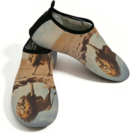 Lion Water Shoes for Women Men, Barefoot Quick-Dry Aqua Socks for Swim Yoga Beach Pool Surf Exercise