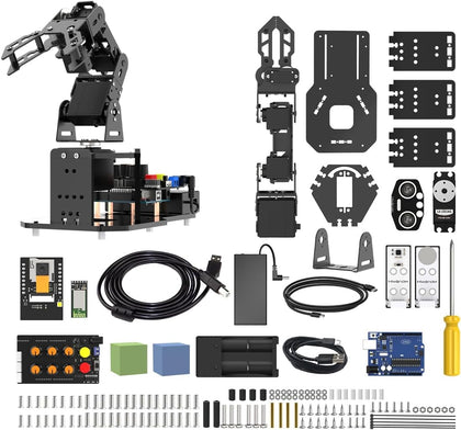 Robotic Arm with Arduino 5DOF/Axis AI Smart Robot Arm Open Source STEM Educational Building Robotics & Engineering
