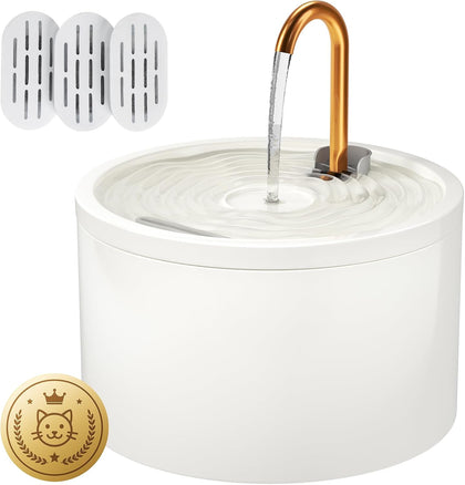 Ceramic Cat Water Fountain, 2.1L/71oz Ceramic Cat Fountain, Automatic Ceramic Water Fountain for Cats, Pet Water