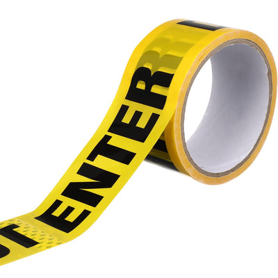 Yellow do Not Enter Safety Tape PVC Warning Tape Wear-Resistant Waterproof Self Adhesive Sticker for Walls Floors