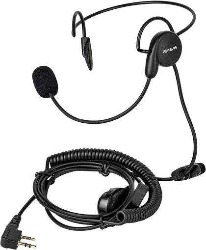 Behind Head Walkie Talkie Headset, for RT22/RT68/RT21/H777/RT68H | with Boom Mic, Compatible with Pxton, Baofeng