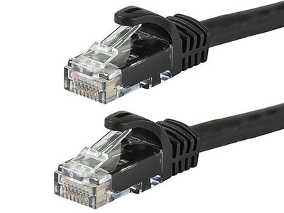 Cat6 Ethernet Patch Cable - Snagless RJ45, 24AWG Stranded Pure Bare Copper Wire, 550Mhz, UTP, 10 Feet, Black