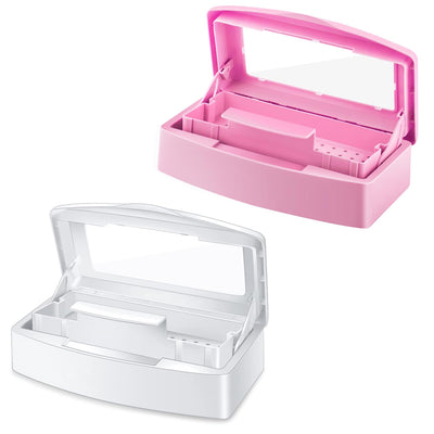 2 Piece Nail Tool Sterilizer Box barbicide Disinfectant Jar Plastic Disinfectant Container Suitable for Nail Tools