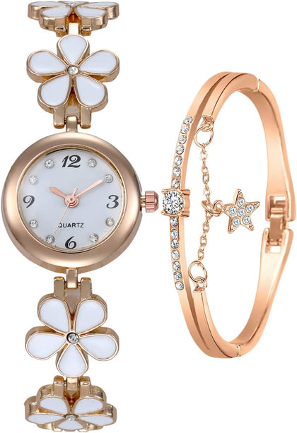 Women's Bracelet Watch Fashion Item Waterproof Quartz Flower Shaped Watch