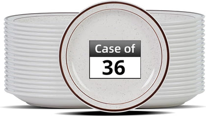 Stoneware Narrow Rim Brown Speckle, Plate 6.5", Case of 36