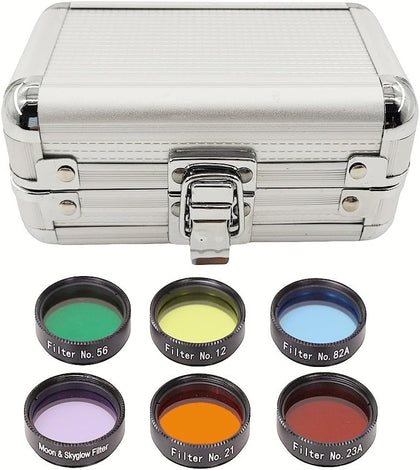 1.25" Telescope Eyepiece Filter Set Telescope Accessories Filters Kit with Storage Box for Enhancing Definition and