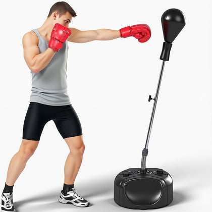 Punching Bag for Adults with Stand, Speed Boxing Reflex Bag | Height Adjustable,Safe Freestanding Design,Improves
