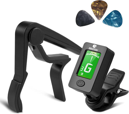 Guitar Tuner Clip-On Tuner Digital Electronic Tuner Acoustic with LCD Display for Guitar, Bass, Violin, Ukulele (3