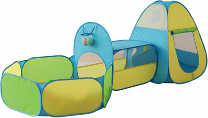 3 in 1 Kids Play Tent with Tunnel & Ball Pit,Pop Up Indoor/Outdoor Playhouse for Boys and Girls,Crawling Tunnel Toy