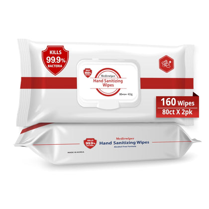 80ct Unscnted Alcohol-Free Hand Sanitizing Wipes, Antibacterial Wet Wipe, Hand Sanitizer (160 Wipes (80 * 2))