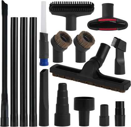 Universal Vacuum Attachments Kits for Shop Vac, 2 1/2" to 1 1/4" Vacuum Adapter, 1 7/8" to 1" Hose Adapter Dust Brush