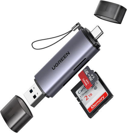 SD Card Reader USB C, USB 3.0 Micro SD Card Reader | 2 in 1 Memory Card Reader for MicroSD SDHC SDXC Compatible with