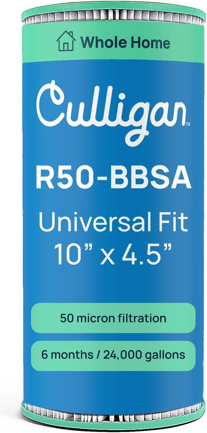 R50-BBSA Whole House Water Filter Replacememt - Premium 50 Micron 10”x4.5” Long Lasting Water Filter Cartridge