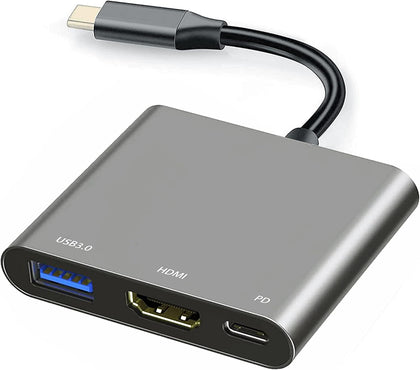 USB C to HDMI Multiport Adapter with Charging Port, HDMI to USB C Hub Adapter for Monitor to Laptop, USB-C to USB 3.0