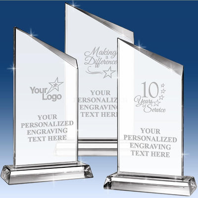 Personalized Crystal Awards, Custom Engraved Corporate Recognition Awards for Employee Appreciation, Leadership