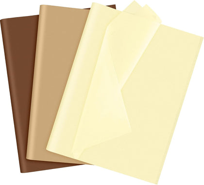 60 Sheets Assorted Brown Tissue Paper Set Gift Wrapping Paper