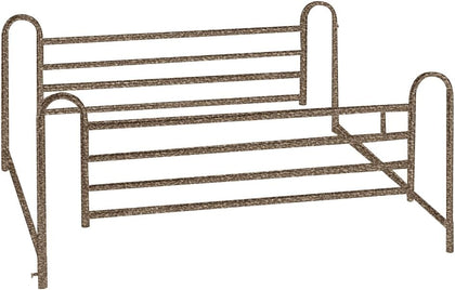Deluxe Full Length Hospital Bed Side Rails, Brown Vein