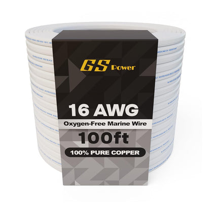 100 Ft Duplex Marine Wire, 16 Gauge Wire, Oxygen-Free Tinned Copper 16 AWG Electrical Boat Wiring, Sheathed Copper