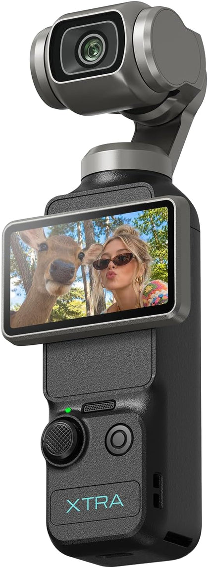 Xtra Muse, Vlogging Camera with 1'' CMOS & 4K/120fps Videos, Pocket Camera with 3-Axis Gimbal Stabilizer, Fast
