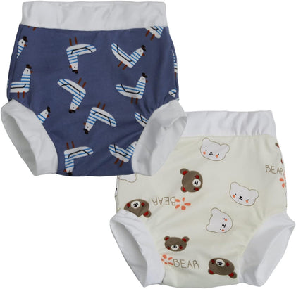 2 Pcs Reusable Swim Diapers Size 3 Baby Toddler Swim Diaper Waterproof Washable Pull-up Swimming Diapers for Boys