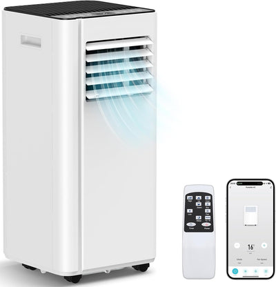 16000 BTU Portable Air Conditioners with WiFi APP | 5-in-1 Fast Cooling for 850 Sq.Ft, Dehumidifier, Fan, 24H Timer