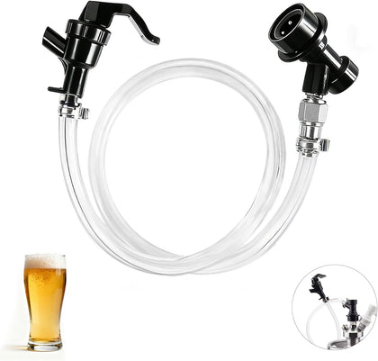 3 FT Ball Lock Beer Line Assembly for Corny Keg, Beer Dispensing Kit | 3/16", PVC Beer Line, Picnic Tap Faucet &