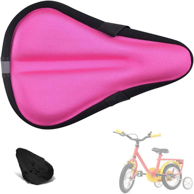 Kids Gel Bike Seat Cushion Cover for Boys Girls with Water&Dust Cover