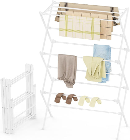 Drying Rack Clothing, 3-Tier Clothes Drying Rack Foldable, Antirust Laundry Drying Rack Collapsible Use for Indoor &