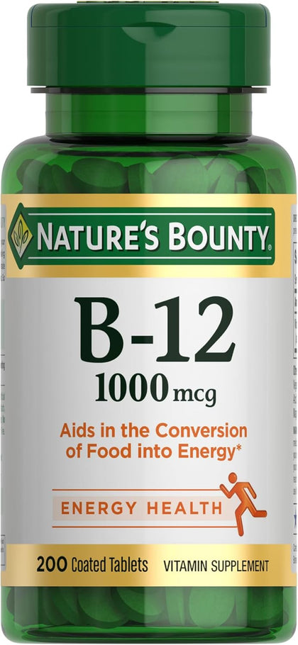Vitamin B12 1000 mcg Supplements, Supports Energy Metabolism, 200 Ct