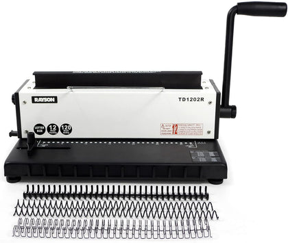 TD1202R 3:1 Wire Binding Machine, 12-Sheet Punch, 120-Sheet Capacity | 32 round holes for Letter-size sheets;