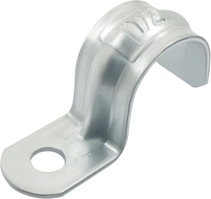 1/2 Inch EMT Conduit Clamp Rigid Pipe Straps, 25Pcs | 0.5", Zinc Plated Steel, One Hole Straps Bracket