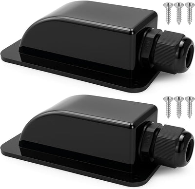 Gebildet Black Waterproof Solar Cable Entry Gland, Single Cable Entry Gland for All Cable Types 6mm² to 12mm² for Solar Panels on RV Camper Van Travel Trailer Boat Cabin (Pack of 2)