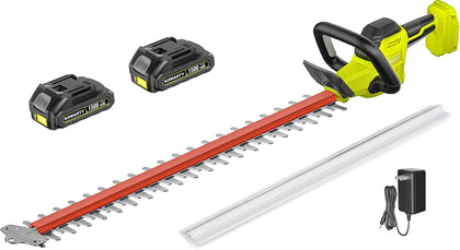 22 inch Hedge Trimmer Cordless with 2 Battery and Charger, 20V Handheld Electric Hedge Cutter with Dual-Action