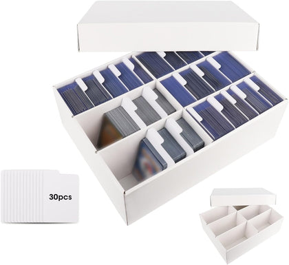 Trading Card Storage Box, 3-Row 3000-Count Cardboard Box(2-Pack)