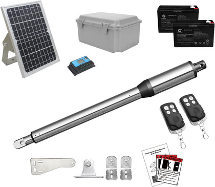 C01 Solar Gate Opener with Batteries & Solar Panel for Single Swing Gates Up to 440lb 12FT Automatic Gate Openers