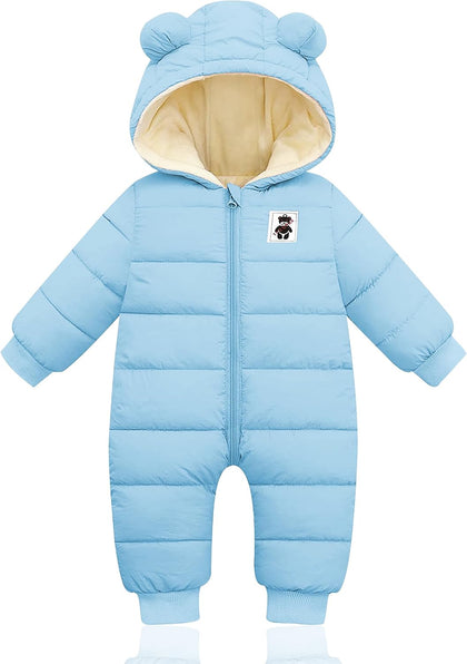 Baby Clothes Cute Infant Toddler Snowsuit Warm Newborn Boy Girl Winter Coats Hooded Zip Jumpsuit