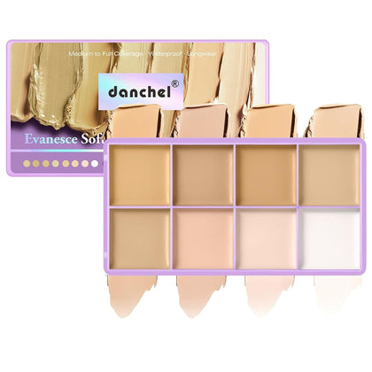 8 Shades Cream Concealer Palette, Soft Matte Color Corrector Contour