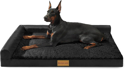 Orthopedic Dog Bed Large Sized Dog 36''X24'', Waterproof L Bolster Medium Pet Sofa Beds with Removable Washable