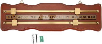 Billiard Score Board with 2-Track Wavy Design, Medium Density Fiberboard Pool Score Keeper, Brown Billiard Scorer for