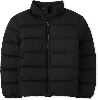 boys Medium Weight Puffer Jacket, Wind, Water-resistant