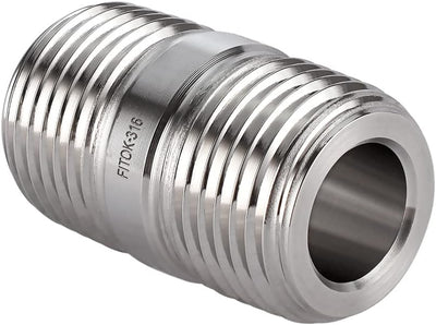 316 Stainless Steel Pipe Fitting Close Nipple 1/4'' Male NPT 8000 psi, SS-PCN-NS4