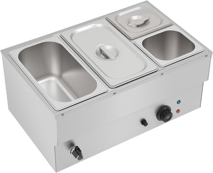 4-Pan 304 Stainless Steel Electric Buffet Server Food Warmer 1500W