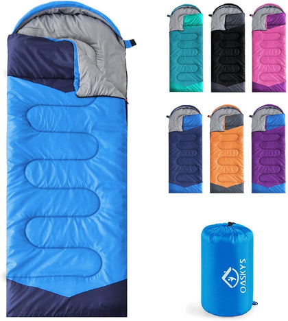 Camping Sleeping Bag - 3 Season Warm & Cool Weather - Summer Spring Fall Lightweight Waterproof for Adults Kids