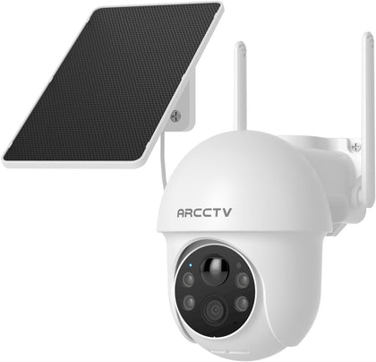Solar Security Cameras Wireless Outdoor, 4MP 360° View Battery Powered Outdoor Camera, Night Vision with Spotlight