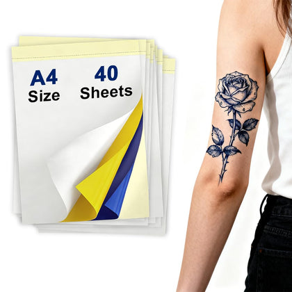 40 Sheets Tattoo Transfer Paper, A4, Crisp Transfer Thermal Stencil Paper