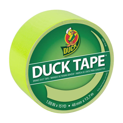 285225 Duct Tape, Fluo rescent, 1.88 Inches x 15 Yards, Single Roll, Fluorescent Citrus