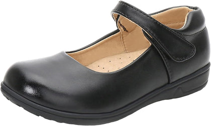 Girls Black School Uniform Dress Mary Jane Shoes Ballet Flats(Toddler/Little/Big Kid)