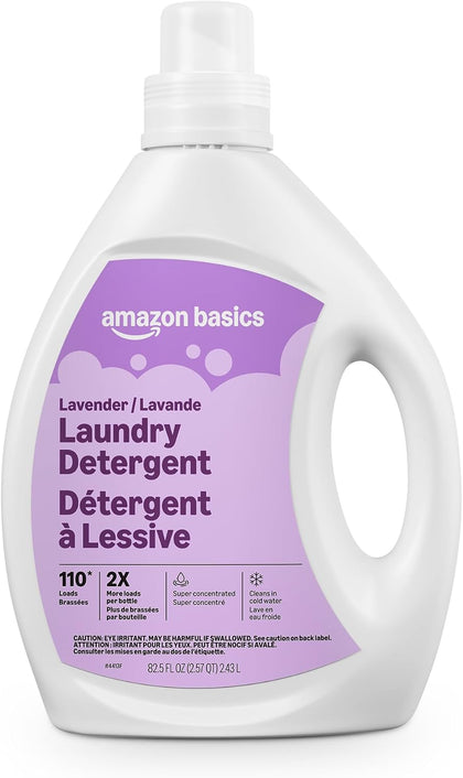 Concentrated Liquid Laundry Detergent, Lavender, 110 loads, 82.5 Fl Oz, Packaging May Vary