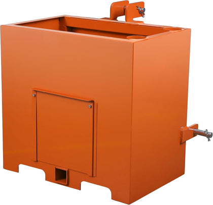3 Point Ballast Box for Tractor Category 1, 800 LBS Capacity 5 Cu.ft Volume, Heavy Duty Steel with Standard 2" Hitch