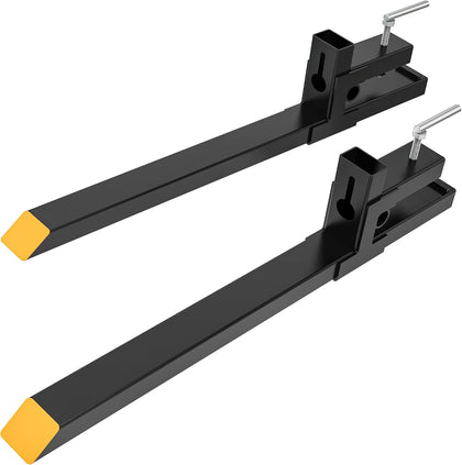 60" 4000lbs Clamp on Pallet Forks Heavy-Duty Tractor Forks Compatible Tractor Bucket Forks for Tractor Attachments
